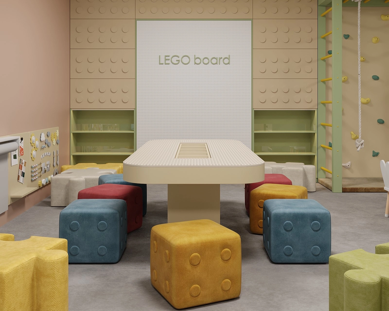 Ping-pong and active leisure zone in a FeliFam hotel kids room project