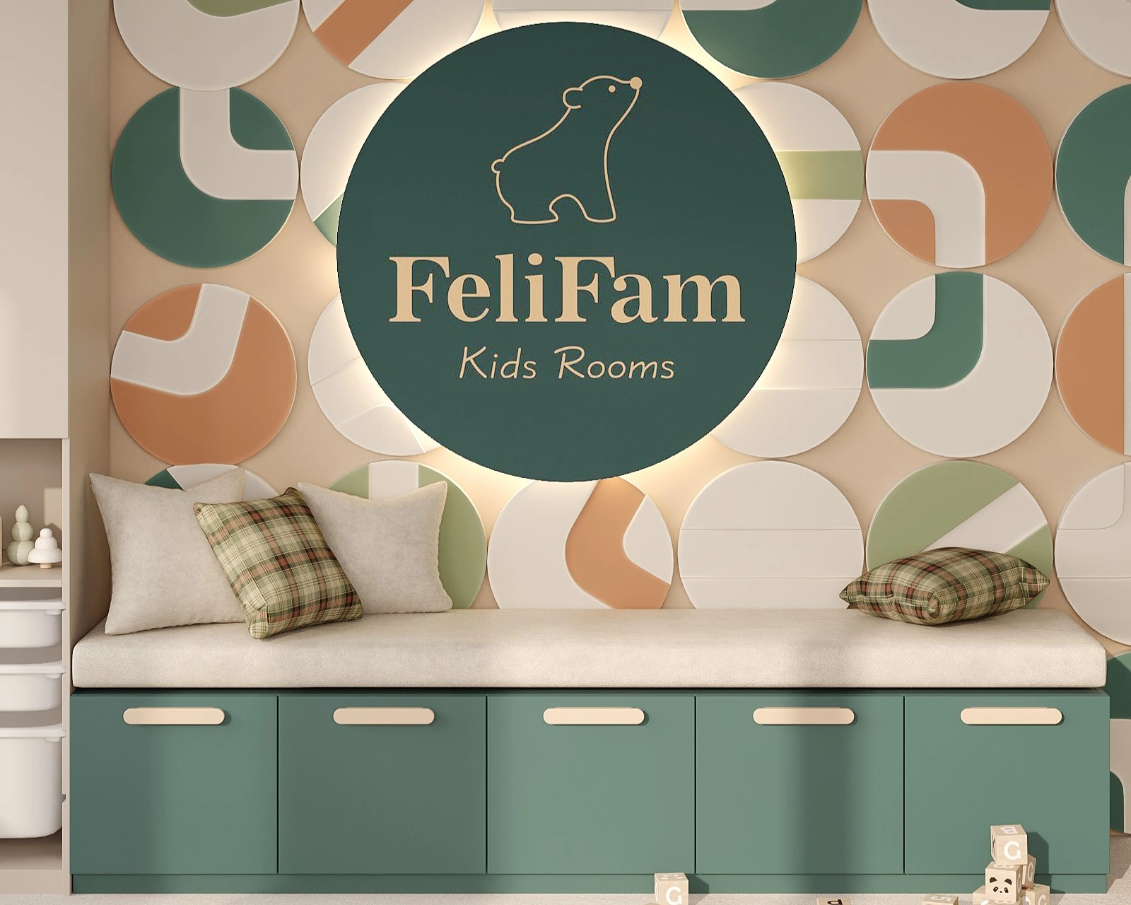 Children’s restaurant playroom with slide and activity area by FeliFam