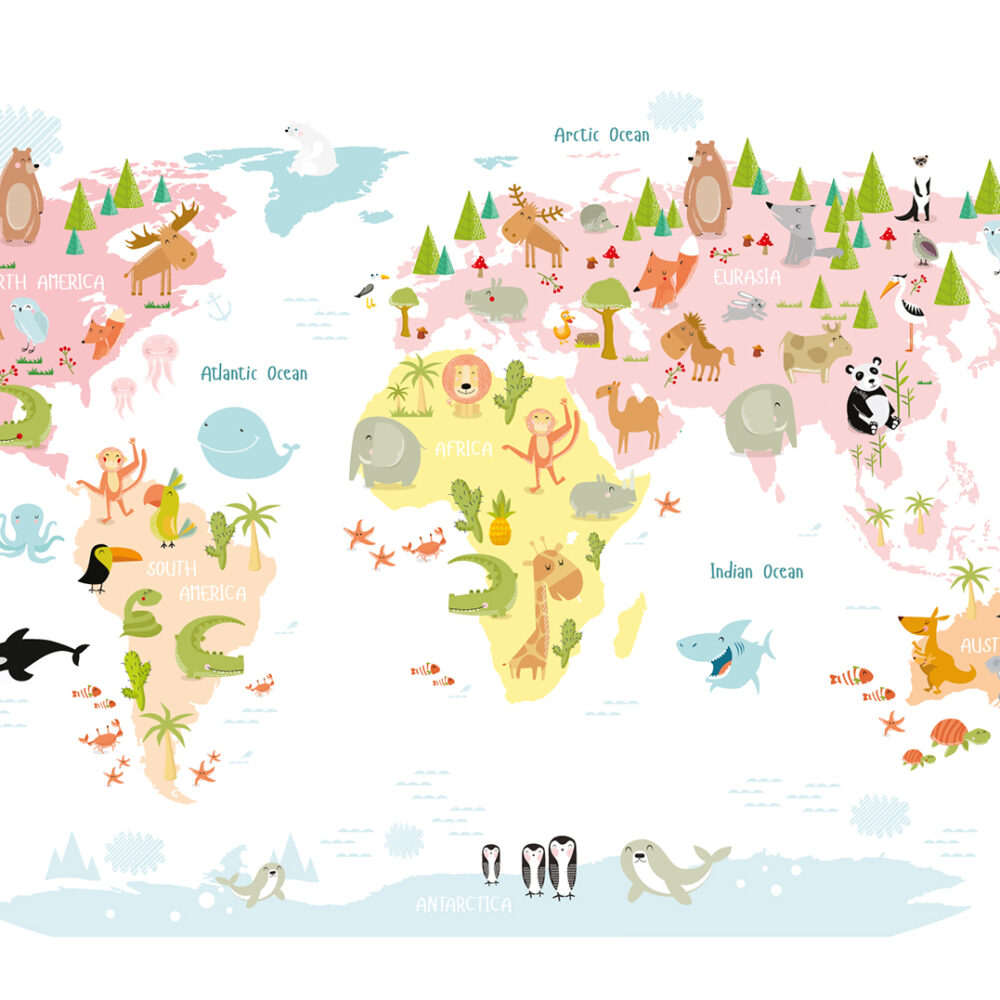 The animal map is light in color