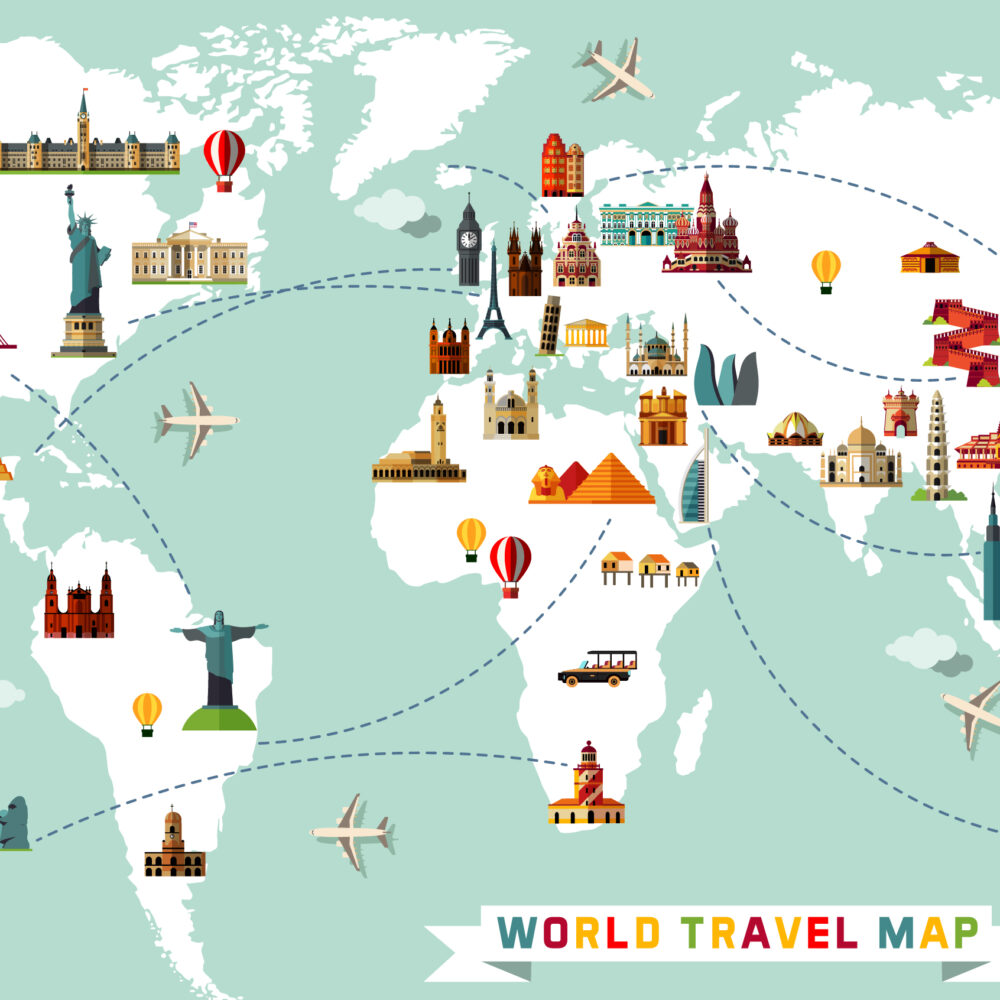 Map with architecture for children