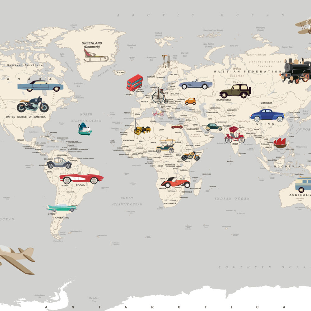 A map with cars