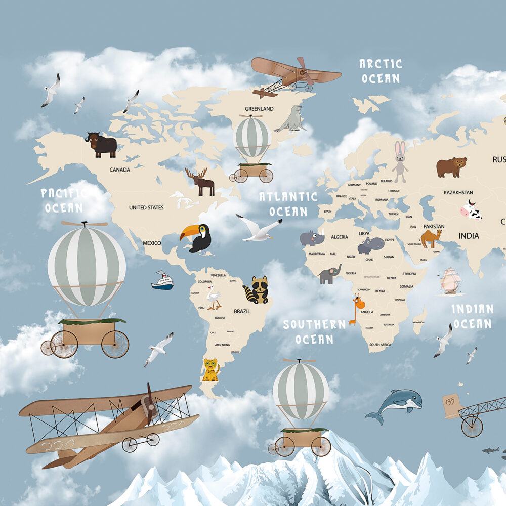 The map in the clouds is blue