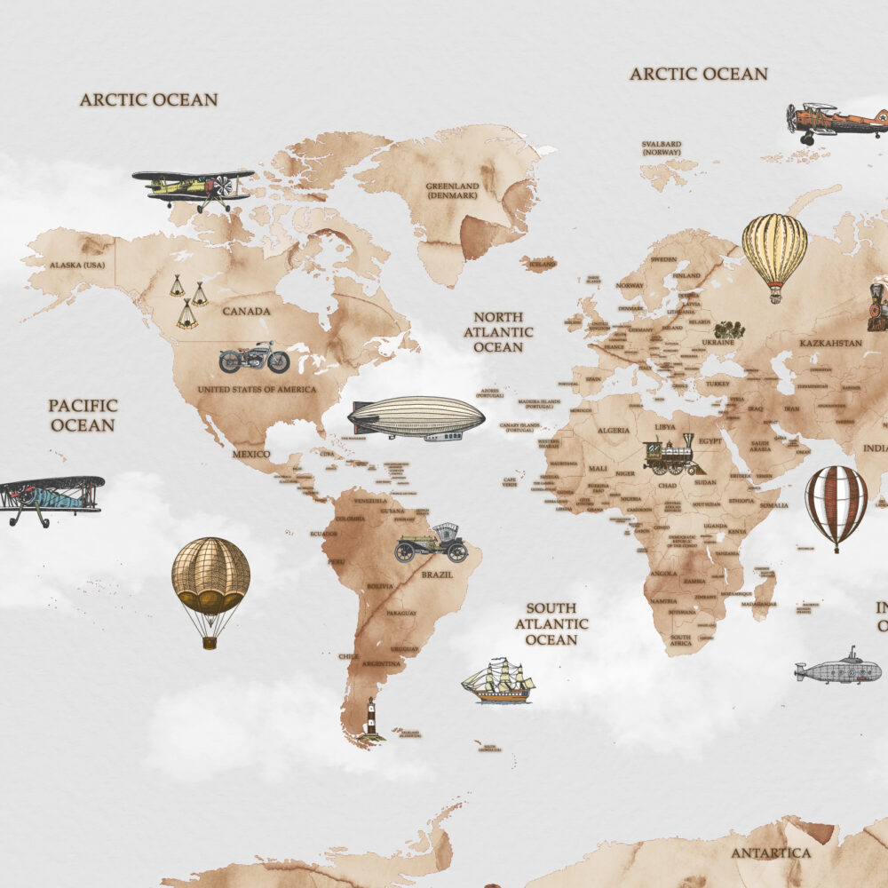 Vintage watercolor map