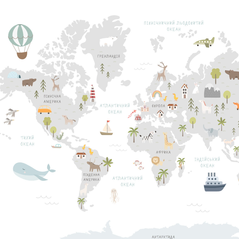 Children's map with drawings