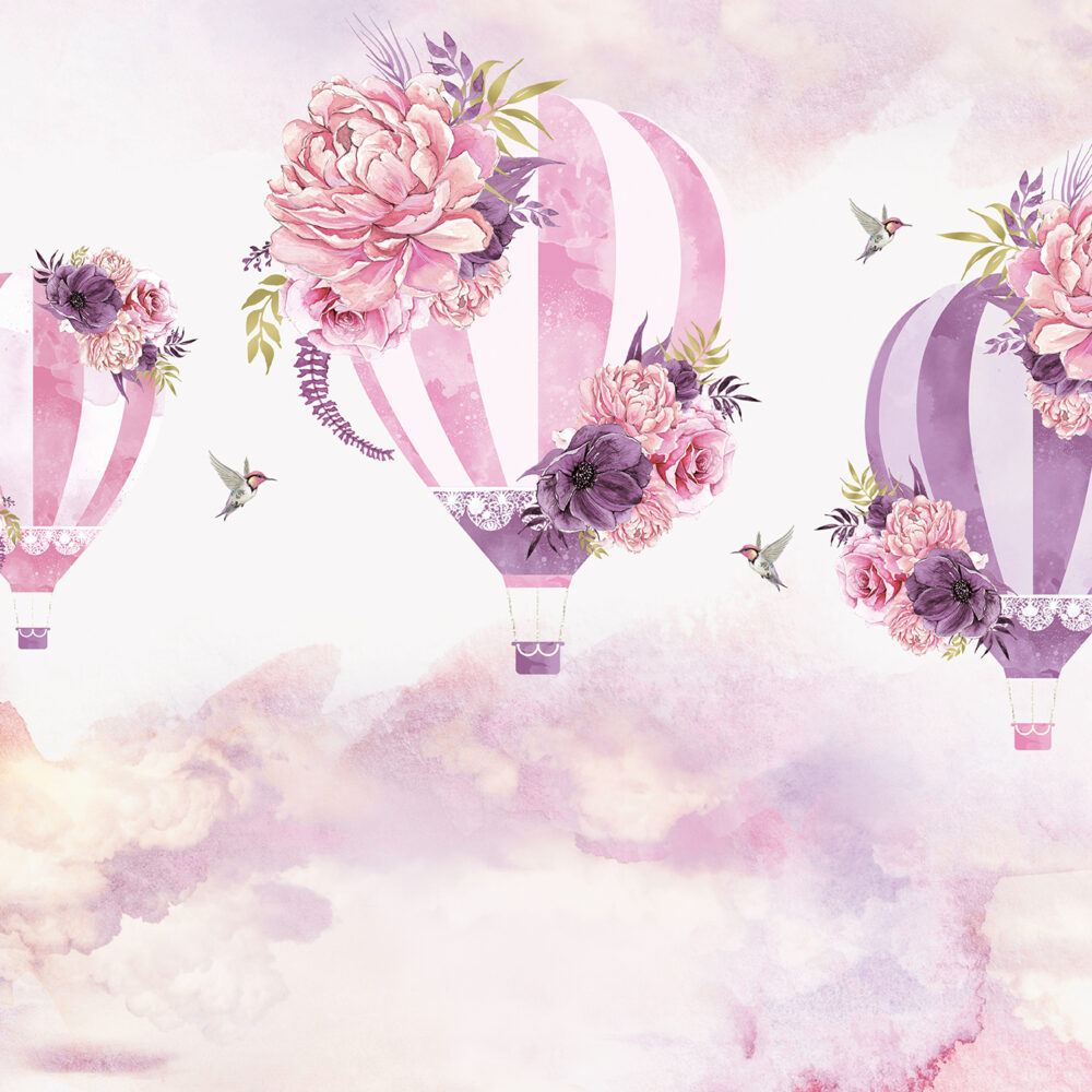 Pink and lilac hummingbird balloons