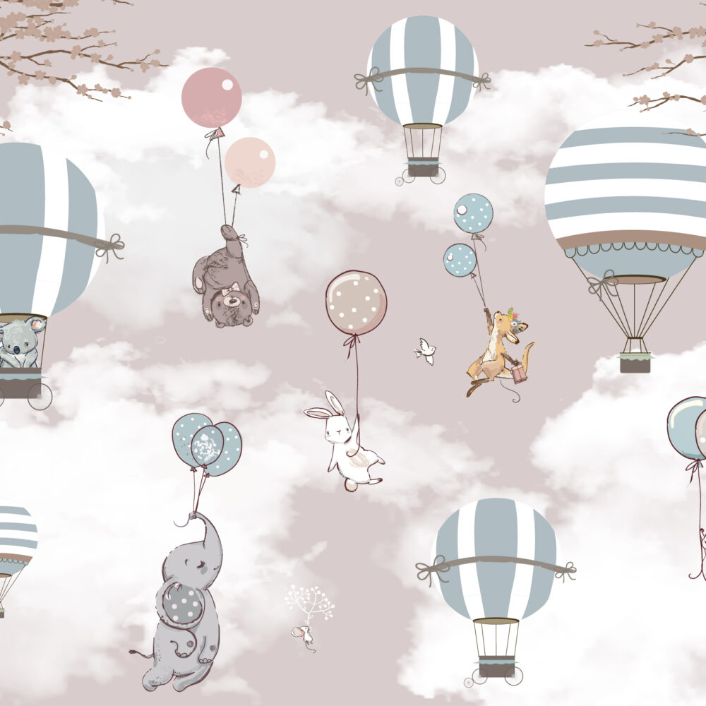 Flowers and balloons on the mountains