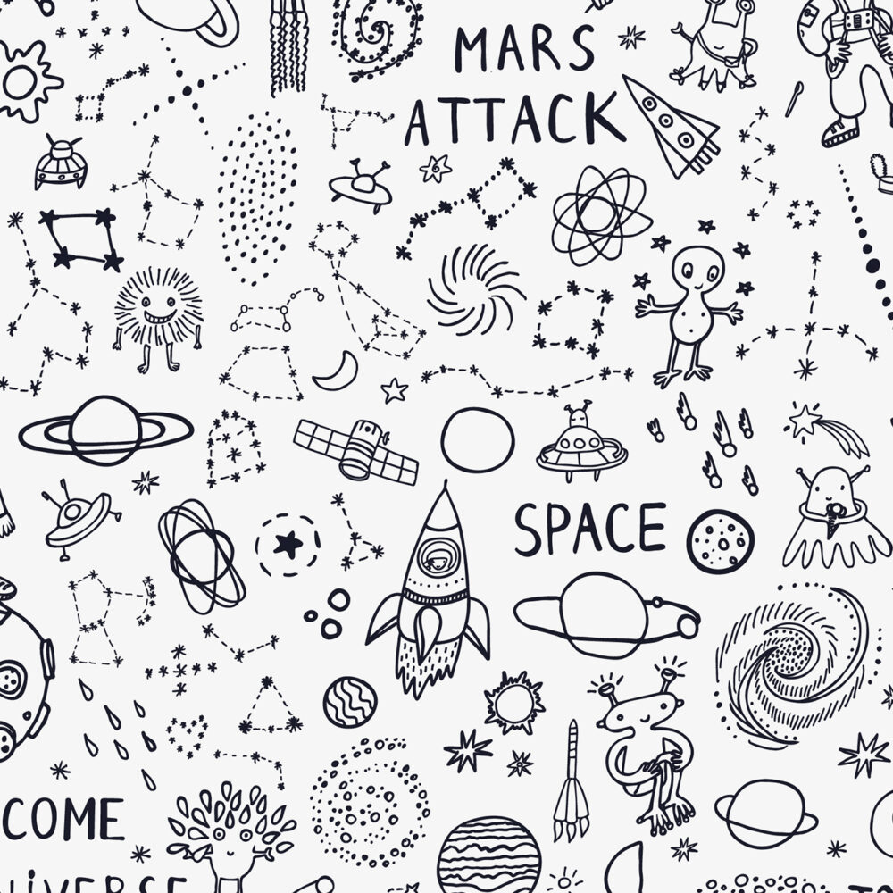 Space painted on light background