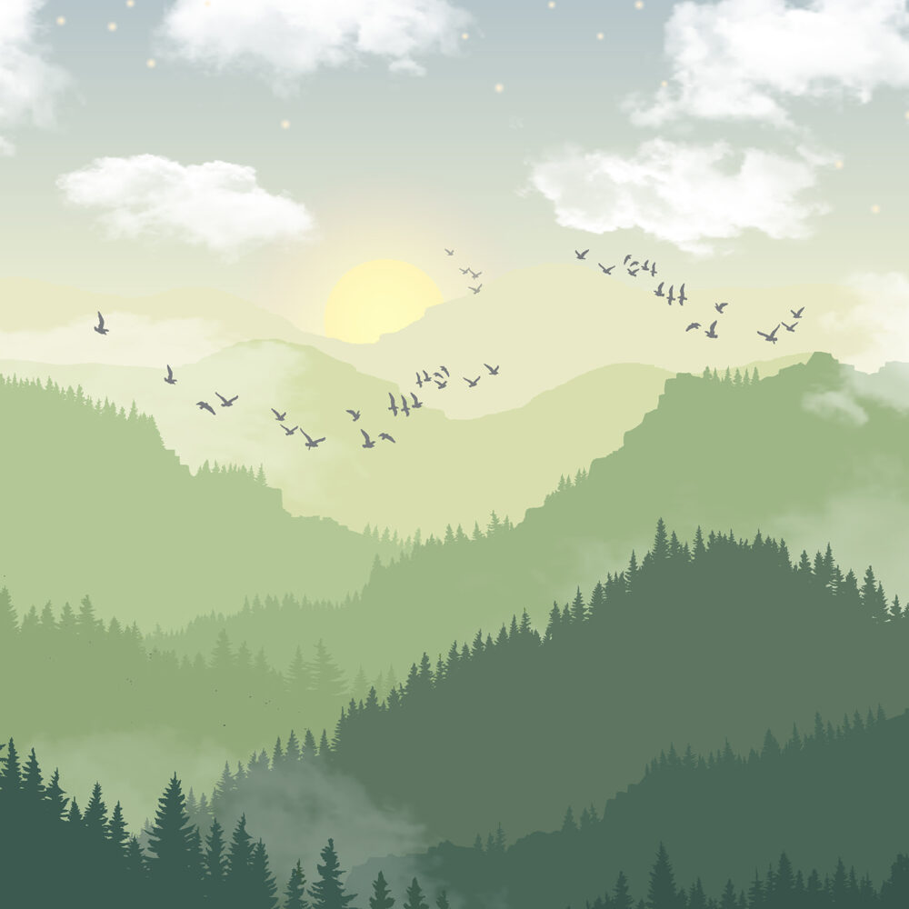 Green mountains of sunshine