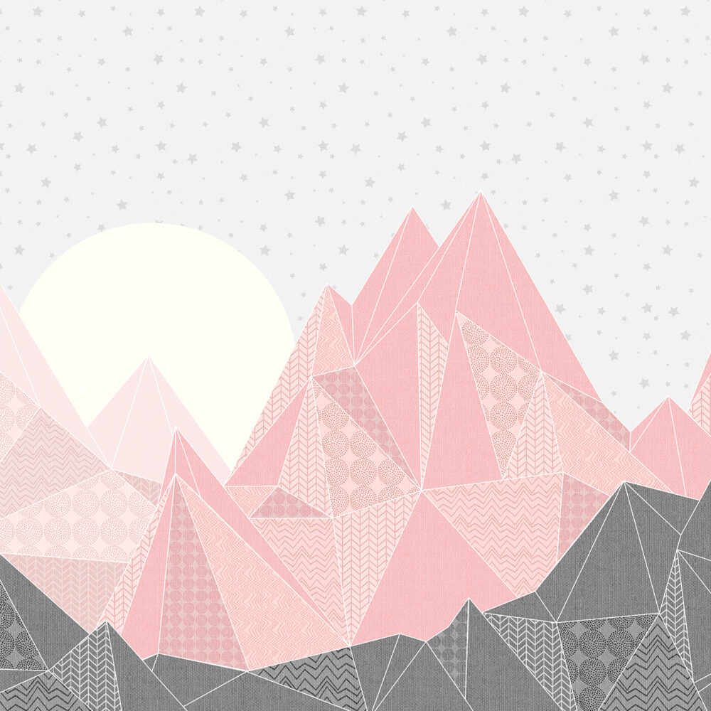 Pink and gray mountains
