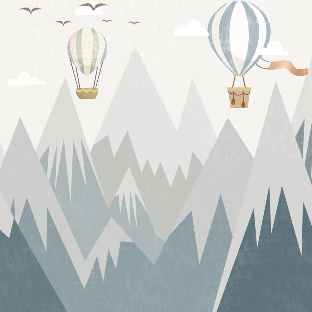 The mountains are a vintage blue