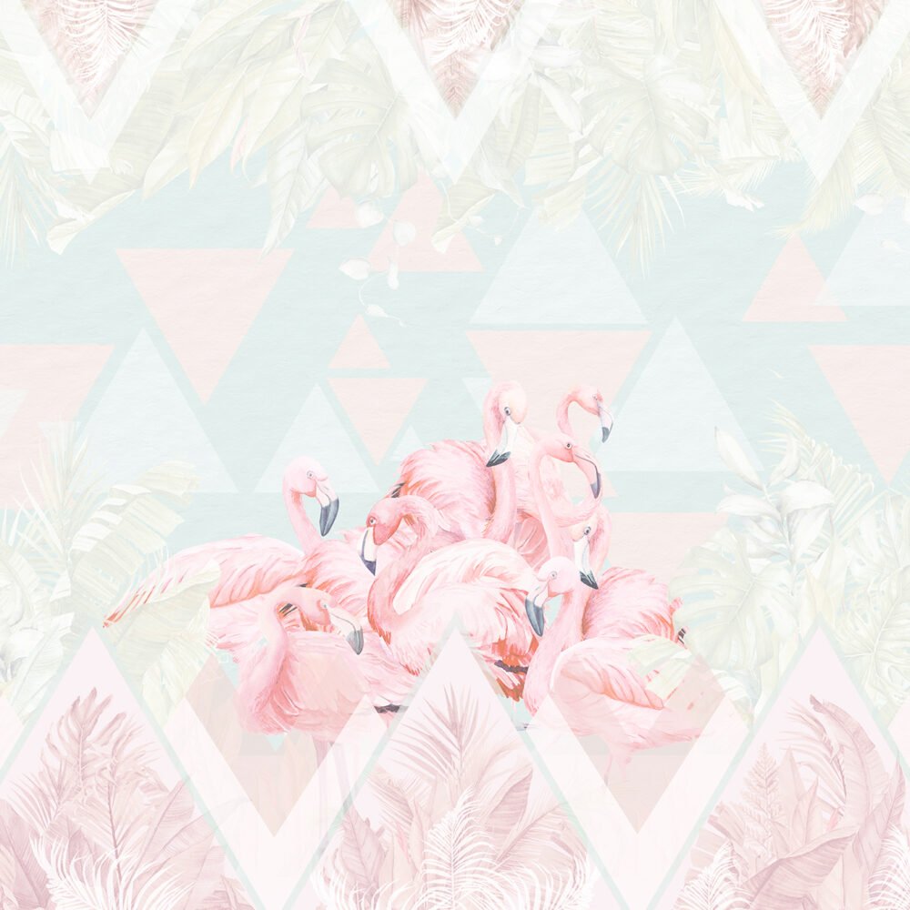 Flamingo in pastel colors