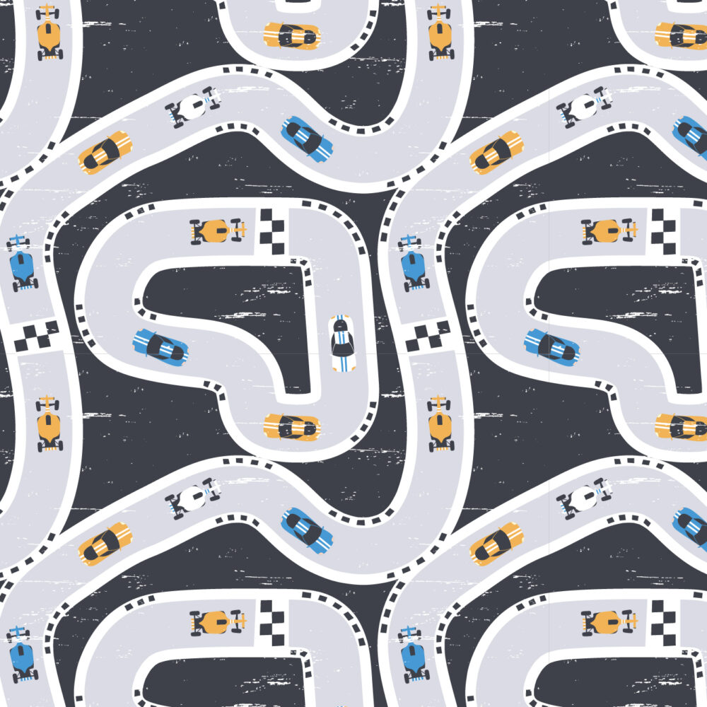 Racing cars on the track