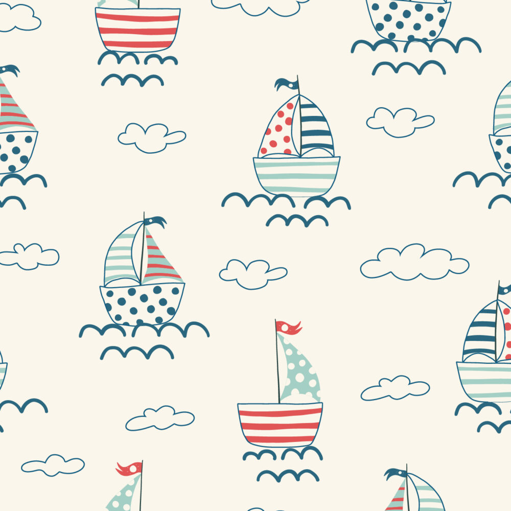 Pattern of ships on the waves