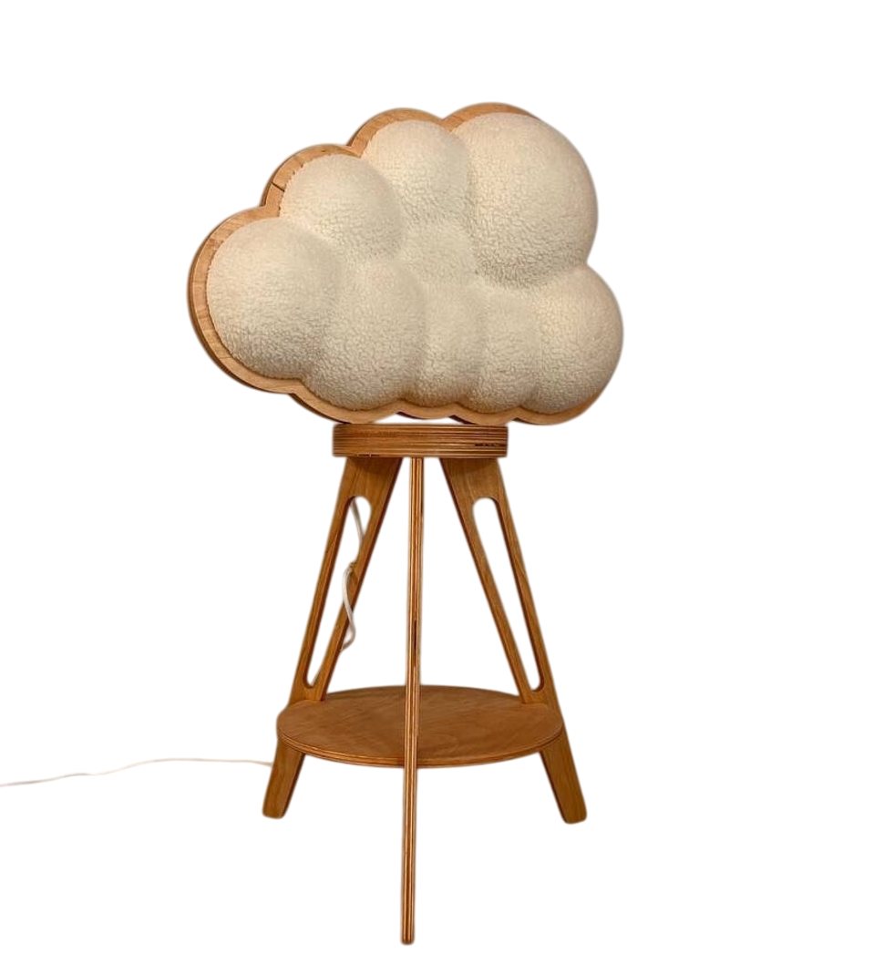 Wooden Teddy Bear Floor Lamp