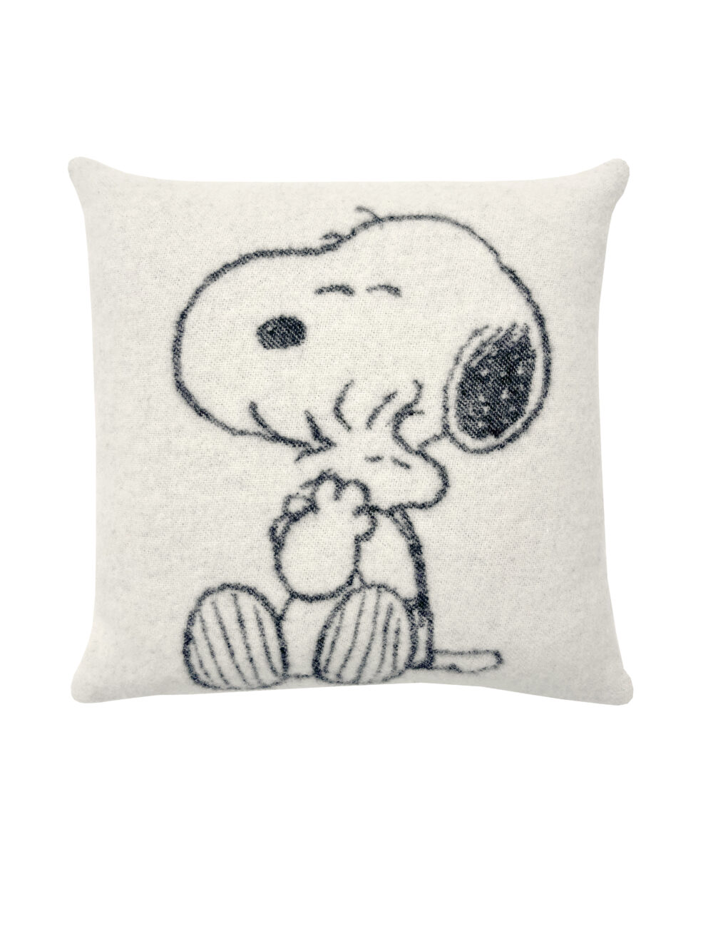 Maison Deux Peanuts Hug White Black Cushion