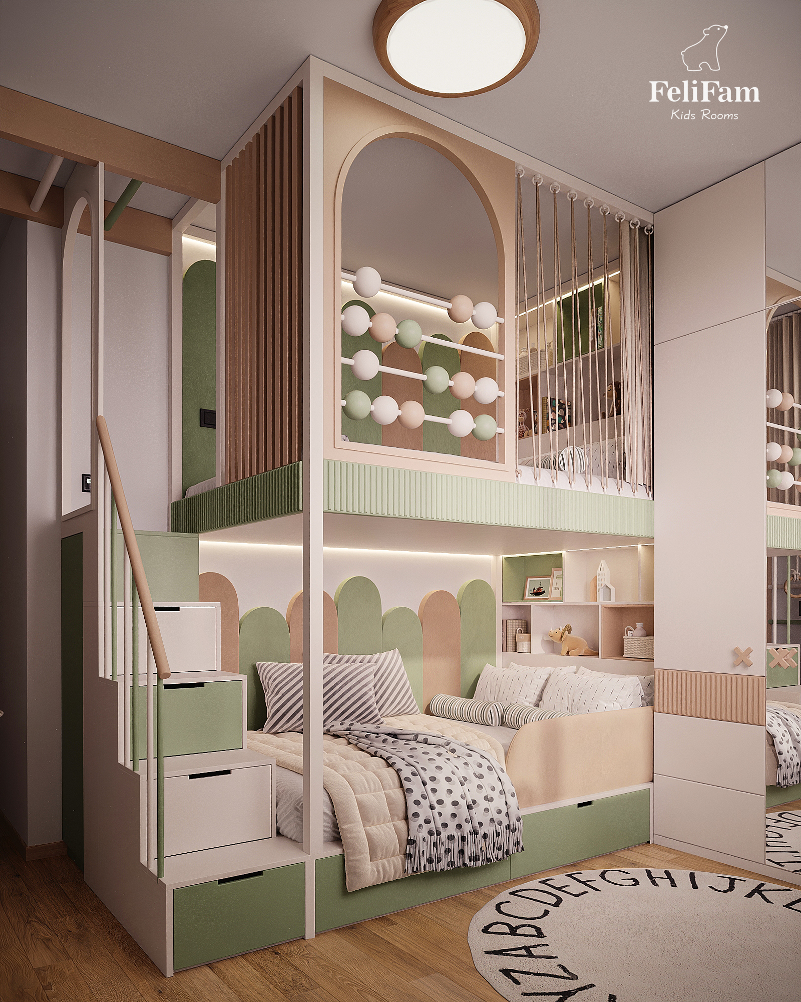 Bunk bed in a design project