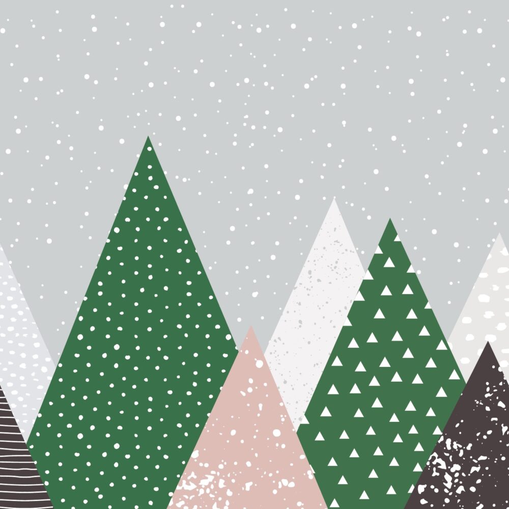 Kids Wallpaper Grey Toned Mountains