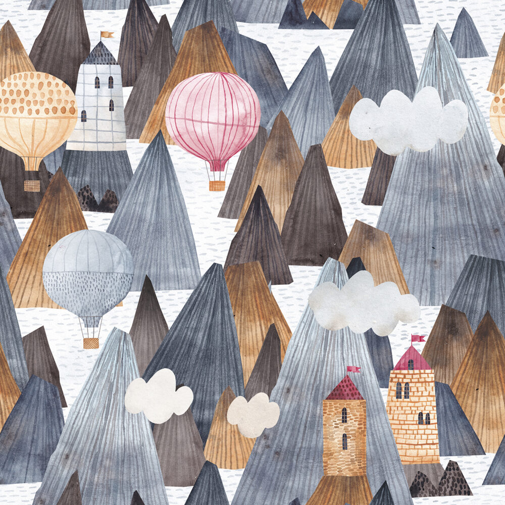 Kids Wallpaper Hot Air Balloons in the Mountains