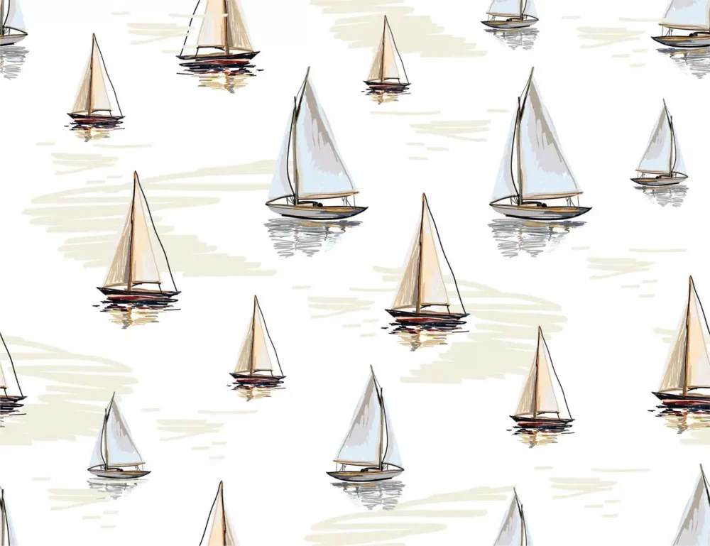 Kids Wallpaper Little Boats at Sea