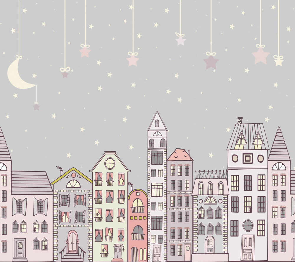 Kids Wallpaper Watercolor City View