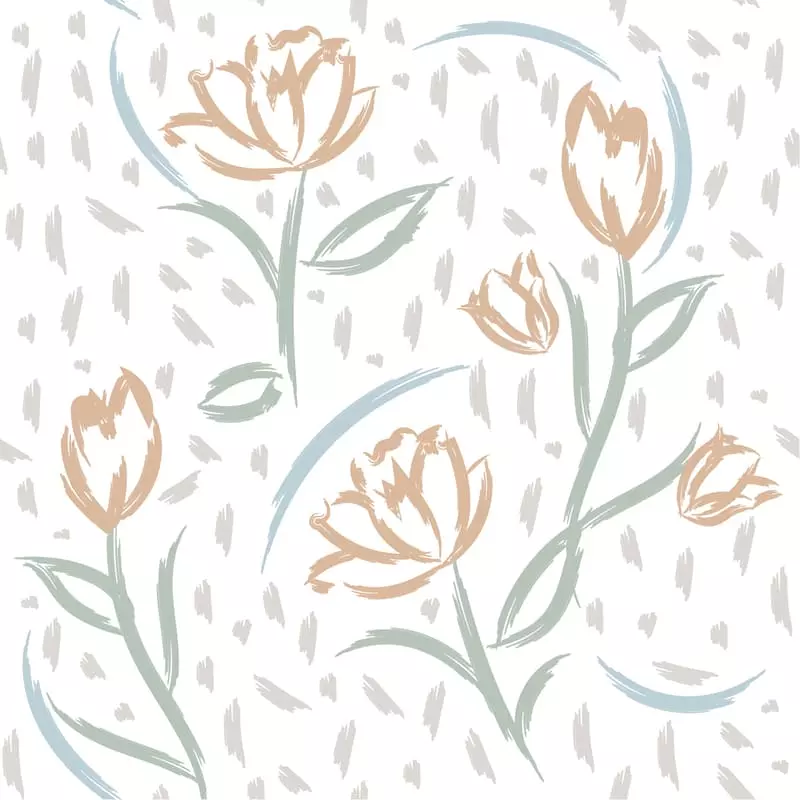 Kids Wallpaper Hand-Drawn Flowers