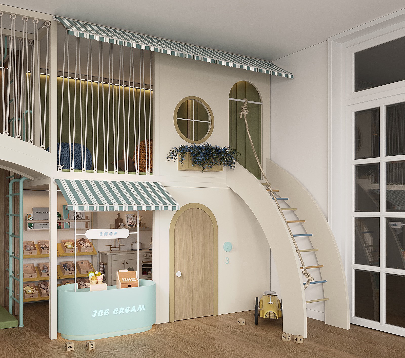 Themed zones make the space unique and more engaging