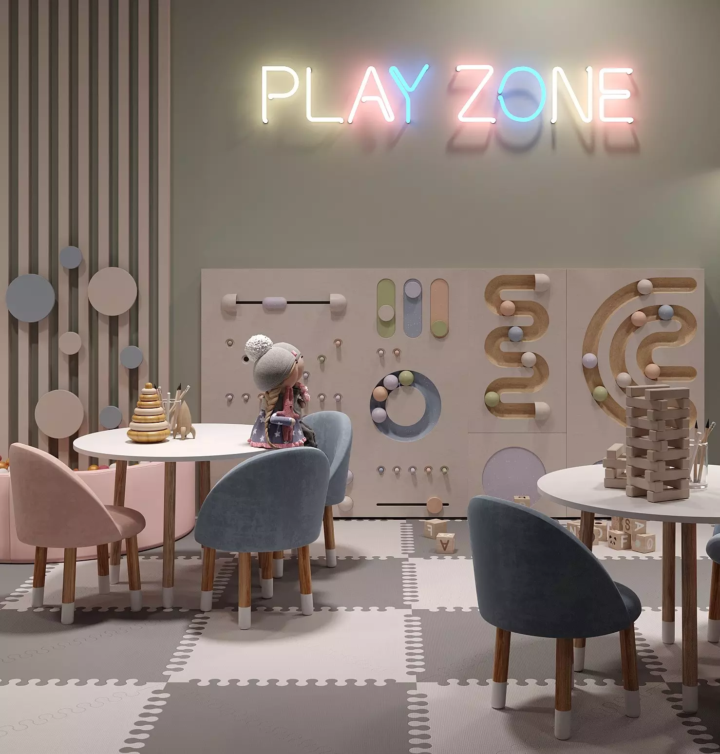 Kids’ playroom for a tennis club