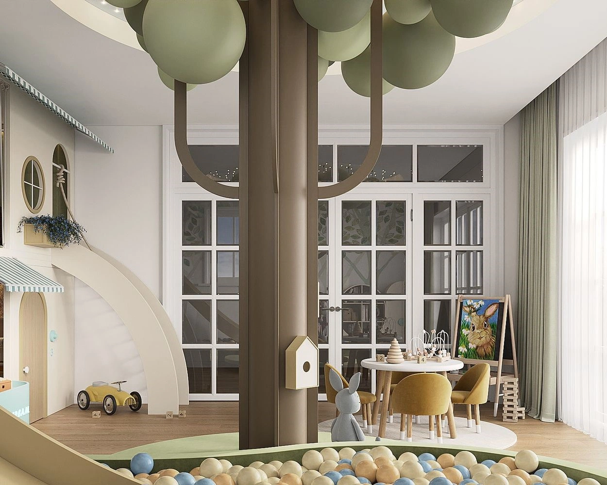 Ball pit and imaginative play elements in a FeliFam children’s room