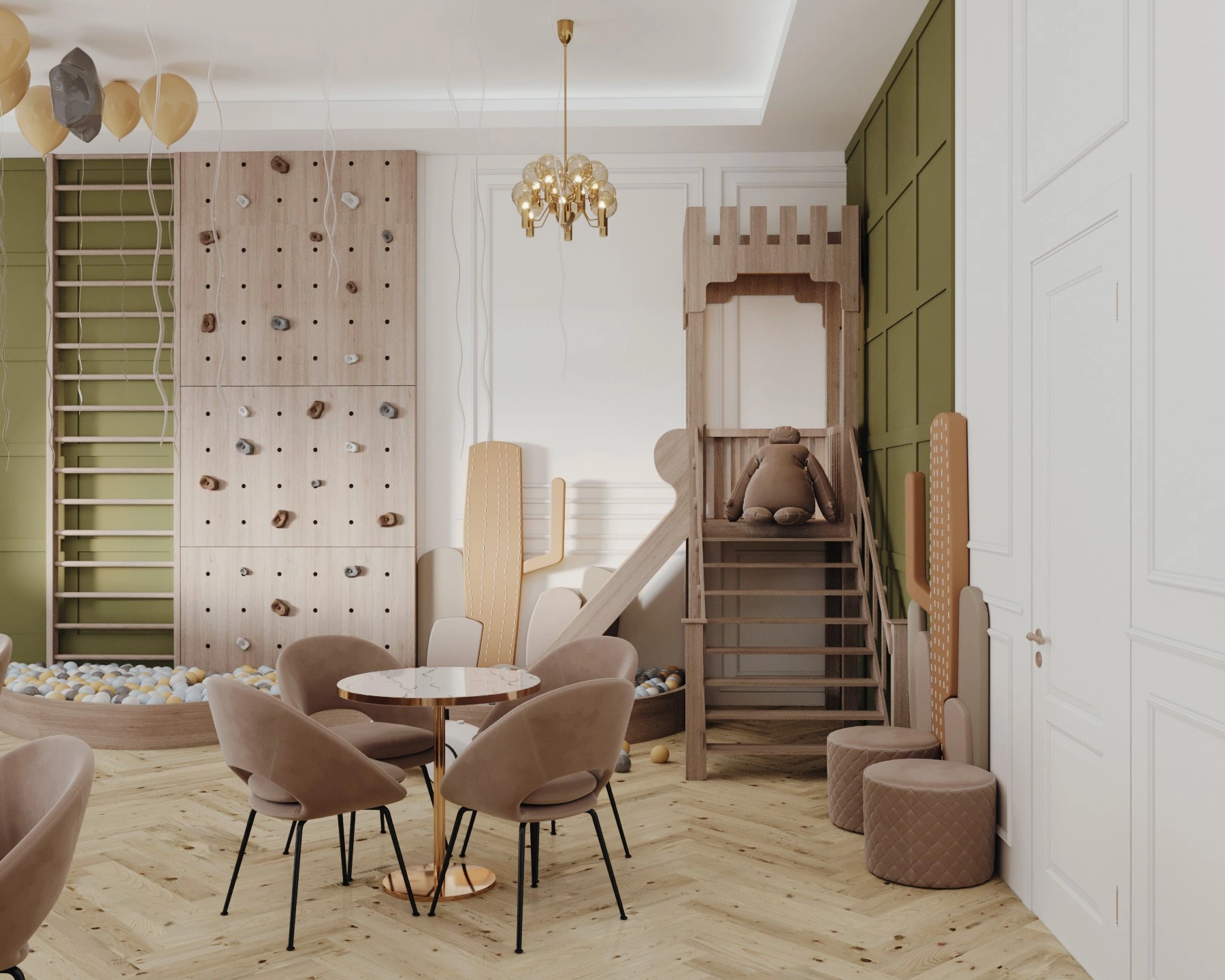 Kids play zone in a café by FeliFam integrated into the main interior