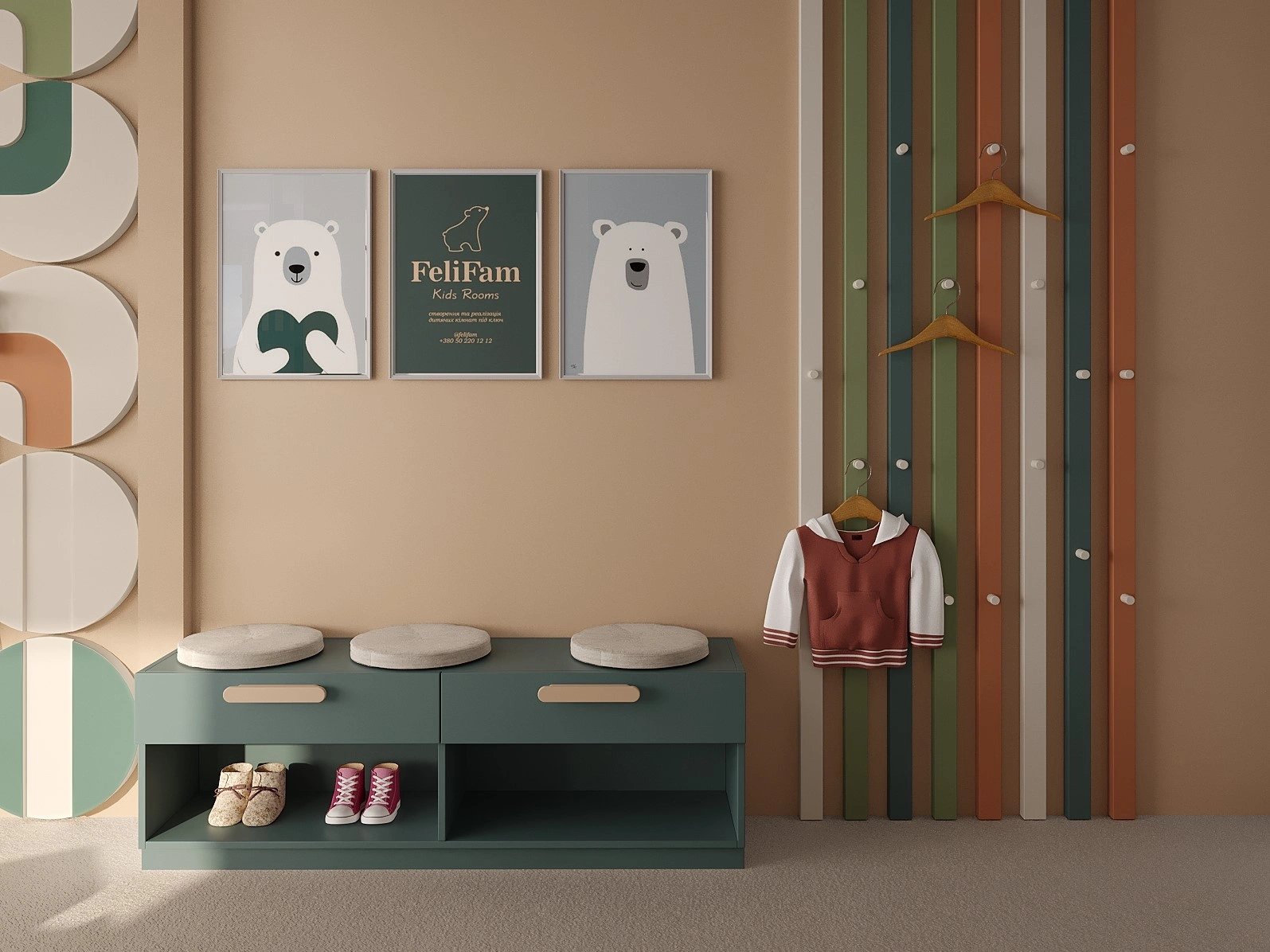 Modern restaurant kids room interior designed for active and safe play by FeliFam